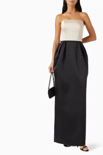 فستان ديو طويل بكشكش