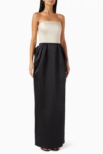 فستان ديو طويل بكشكش