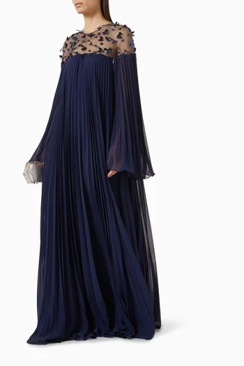 Efsun Embellished Pleated Maxi Dress