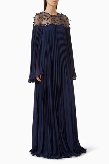 Efsun Embellished Pleated Maxi Dress