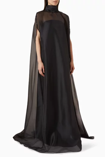 Zehra Bow Cape Dress