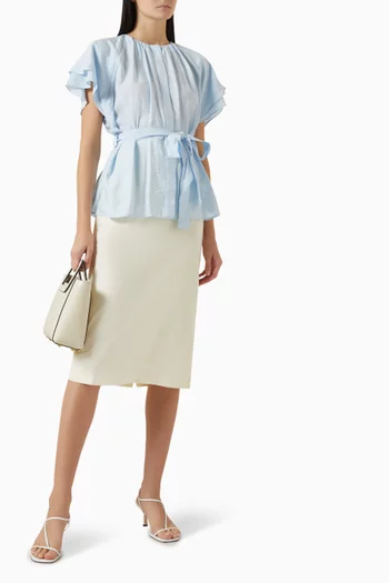 Layered Belted Blouse in ECOVERO™ Viscose Blend