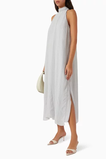 Pleated Halterneck Maxi Dress