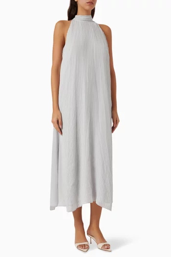 Pleated Halterneck Maxi Dress