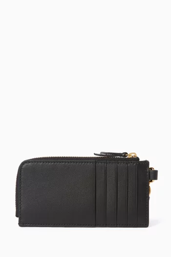 Logo-embossed Card Case in Leather
