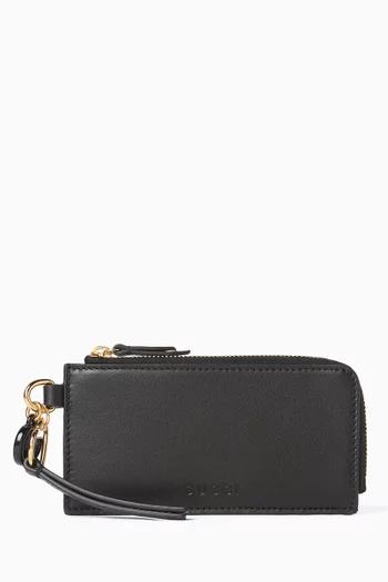 Logo-embossed Card Case in Leather