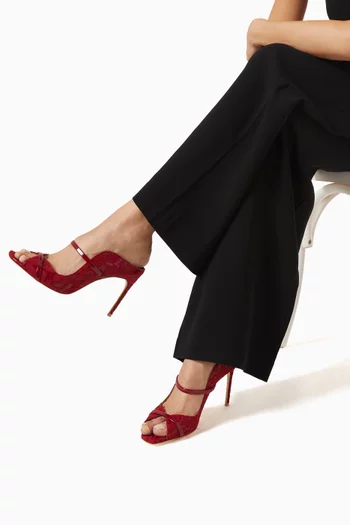 Noah 90 Mule Sandals in Lace & Leather