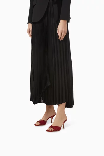 Perla 70 Mule Sandals in Lace & Leather
