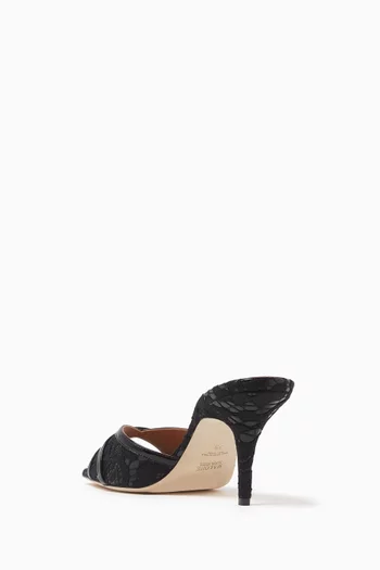 Perla 70 Mule Sandals in Lace & Leather