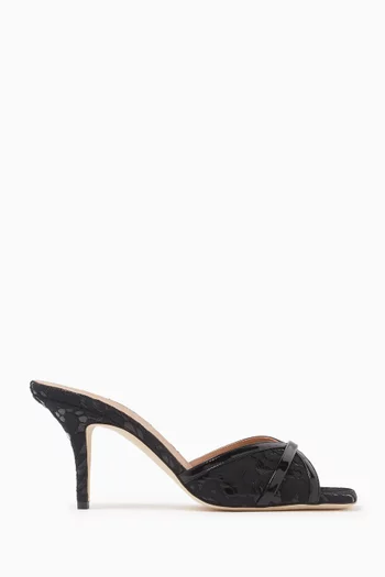 Perla 70 Mule Sandals in Lace & Leather