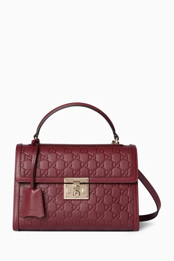 Medium Padlock Bag in Leather