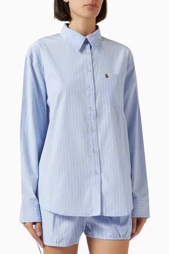 قميص أونا بصف أزرار مزيج قطن