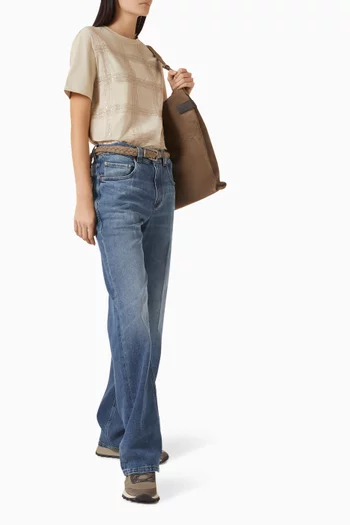 Sequin-embroidered T-shirt Cotton Jersey