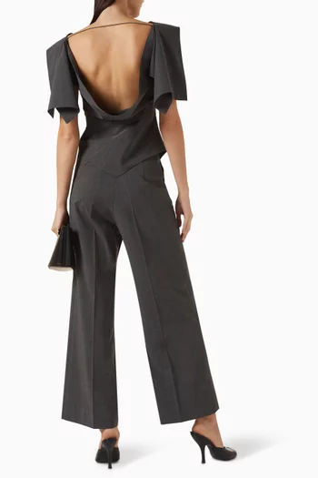 بلوزة راي بظهر مكشوف مزيج رايون