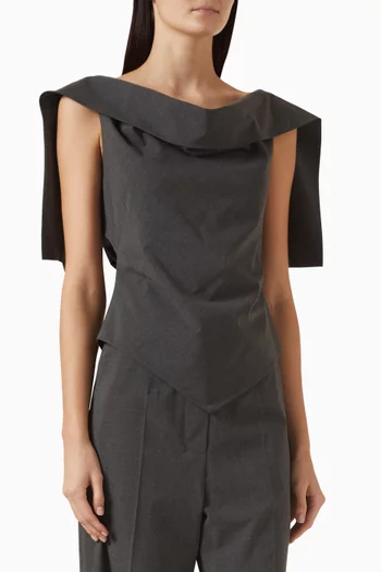 بلوزة راي بظهر مكشوف مزيج رايون