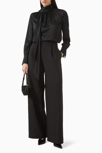 Veronica Bow Blouse in Satin