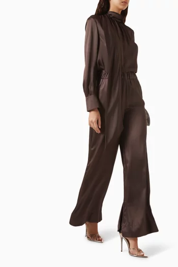 Veronica Bow Blouse in Satin