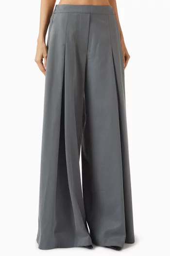 Wide-leg Loose Pants in Suit Wool