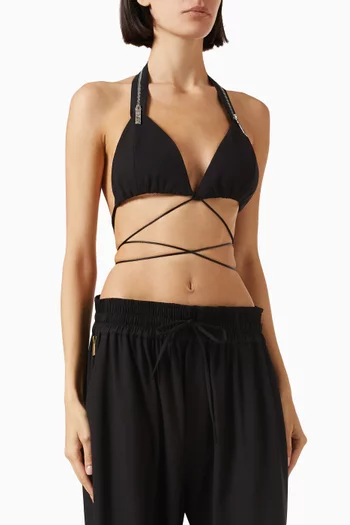 Zipper Bra Top in Crepe