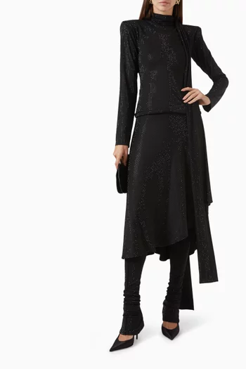 Hotfix Shawl-neck Top in Jersey