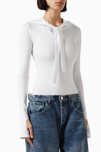 Hoodie Bodysuit in Knit Jersey