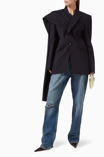 Shawl Blazer in Suit Crepe