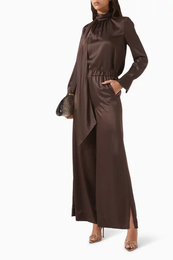 Auggie Slit Pants in Satin