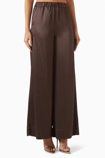 Auggie Slit Pants in Satin