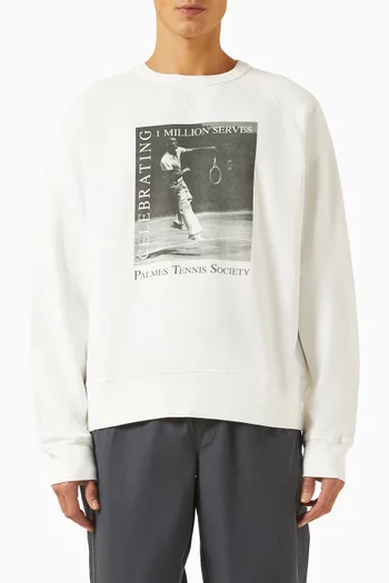 سويت شيرت سيليبريشن بطبعة شعار الماركة قطن