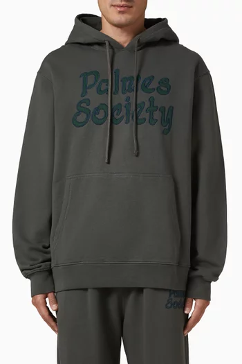 كنزة بغطاء رأس وشعار Society مزيج قطن عضوي