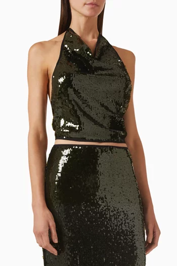 Olympia Sequin-embellished Top