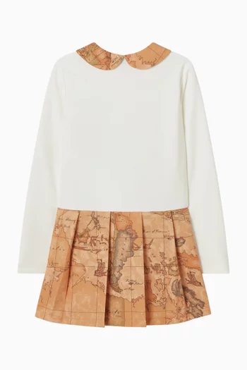 فستان بطيات صوف قطني 