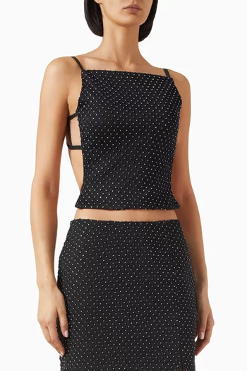 Leo Diamond Top in Satin