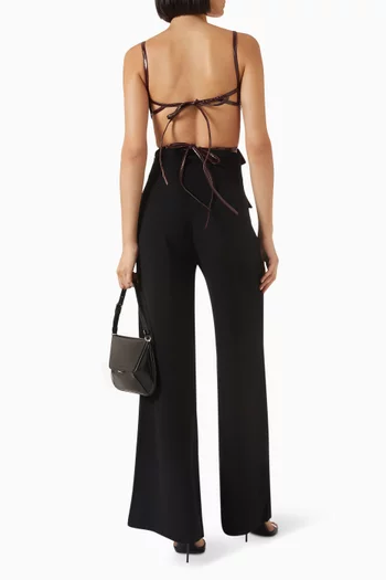 Leo Open-back Top in Leather