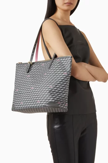 حقيبة يد ديلي باتل 35 بسحاب قنب وجلد