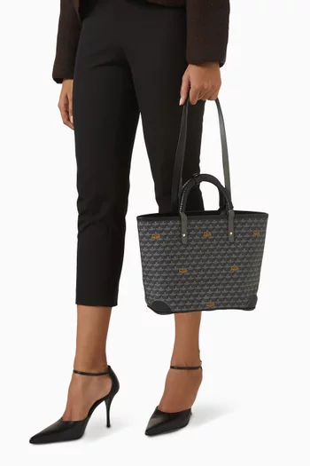 Double Battle 27 Tote Bag in Coated-canvas & Leather