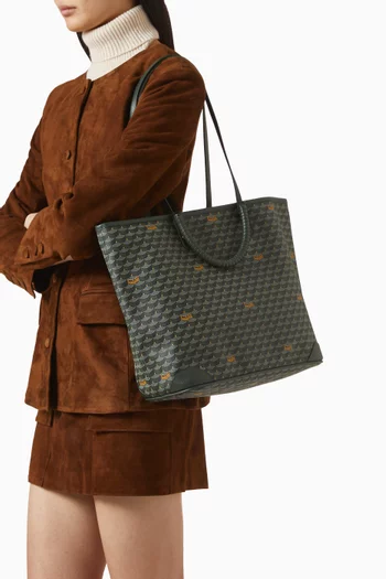 حقيبة يد دابل باتل 35 قنب بنقشة حراشف الأفعى وجلد