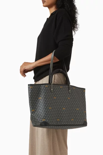 حقيبة يد دابل باتل 41 قنب بنقشة حراشف الأفعى وجلد