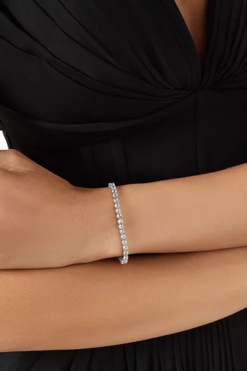 Aquamarine Tennis Bracelet in 18kt White Gold