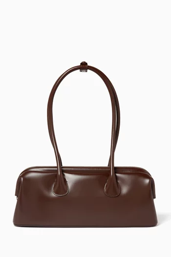 Boat Wide Shoulder Bag in Leather