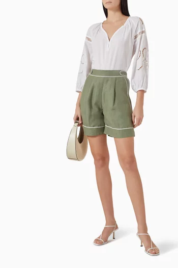 Iphigenia Cut-embroidered Blouse in Cotton