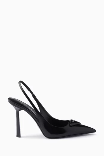 Slingback 100 Pumps in Brushed Leather
