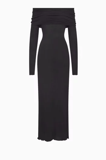 Sheer Modal Off Shoulder Long Dress