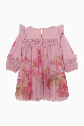 Nadiya Floral-print Dress in Tulle