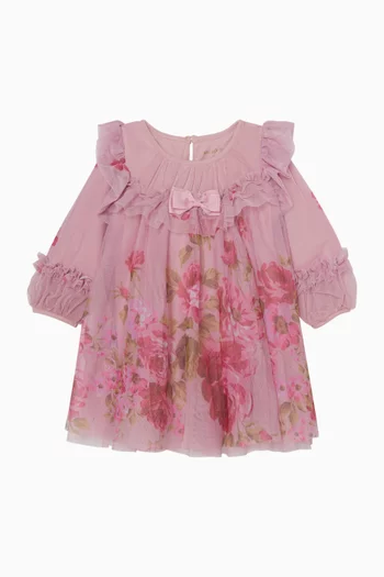 Nadiya Floral-print Dress in Tulle