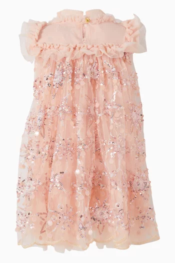Dominique Flower Sequin Dress in Tulle