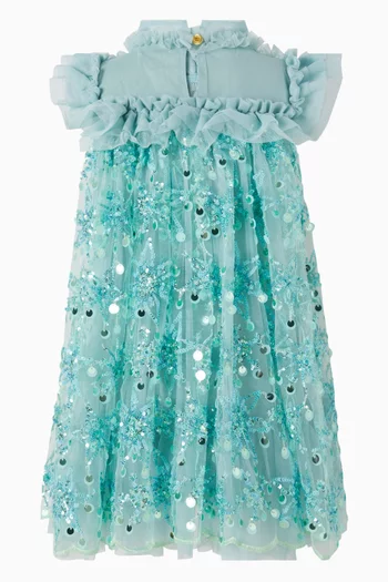 Dominique Flower Sequin Dress in Tulle