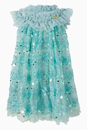 Dominique Flower Sequin Dress in Tulle