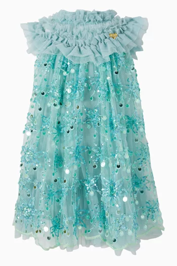 Dominique Flower Sequin Dress in Tulle