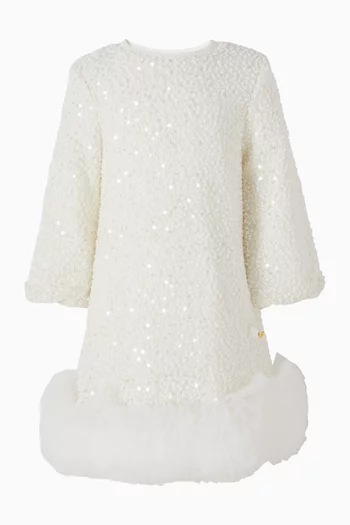 Jeanette Sequin Dress in Boucle